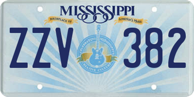 MS license plate ZZV382