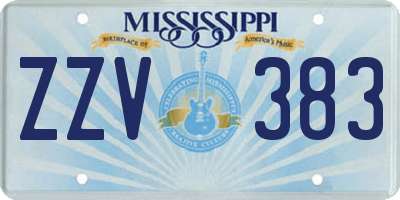 MS license plate ZZV383