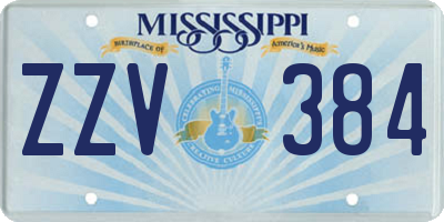 MS license plate ZZV384