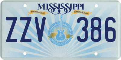 MS license plate ZZV386