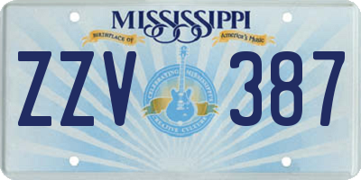 MS license plate ZZV387