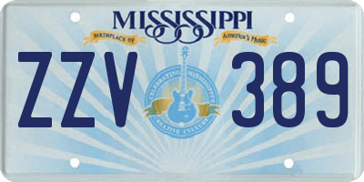 MS license plate ZZV389