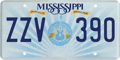 MS license plate ZZV390