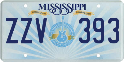 MS license plate ZZV393