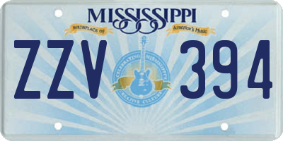 MS license plate ZZV394