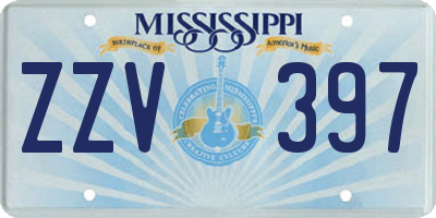 MS license plate ZZV397