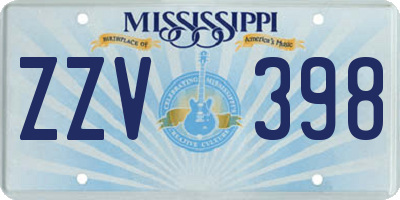 MS license plate ZZV398