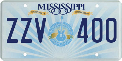 MS license plate ZZV400