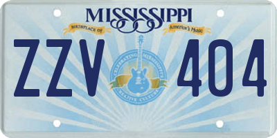 MS license plate ZZV404