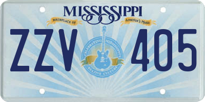 MS license plate ZZV405