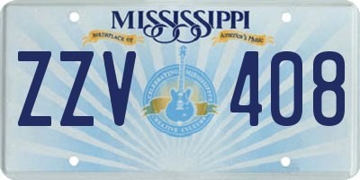 MS license plate ZZV408