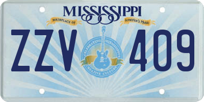 MS license plate ZZV409