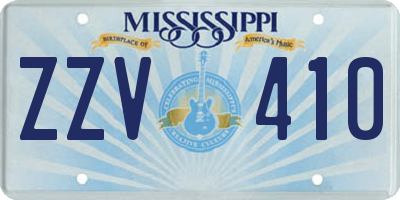 MS license plate ZZV410