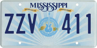 MS license plate ZZV411