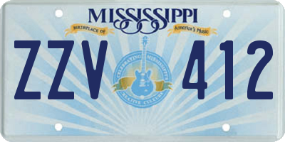 MS license plate ZZV412