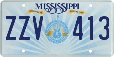 MS license plate ZZV413