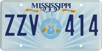 MS license plate ZZV414