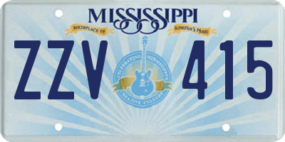 MS license plate ZZV415