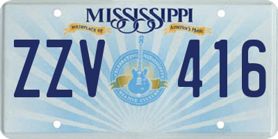 MS license plate ZZV416