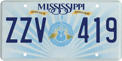 MS license plate ZZV419