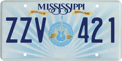 MS license plate ZZV421