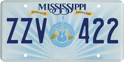 MS license plate ZZV422