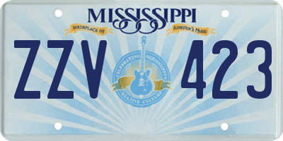 MS license plate ZZV423