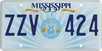 MS license plate ZZV424