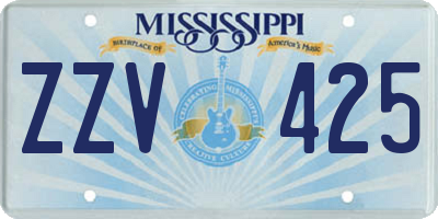 MS license plate ZZV425