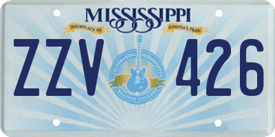 MS license plate ZZV426