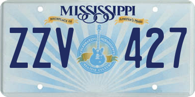 MS license plate ZZV427