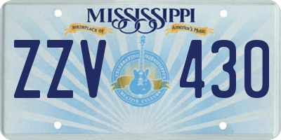 MS license plate ZZV430