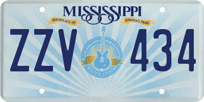 MS license plate ZZV434