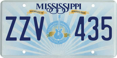 MS license plate ZZV435