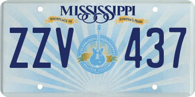 MS license plate ZZV437