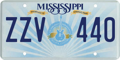 MS license plate ZZV440