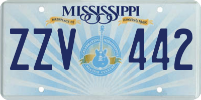 MS license plate ZZV442