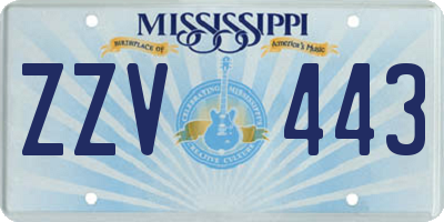 MS license plate ZZV443