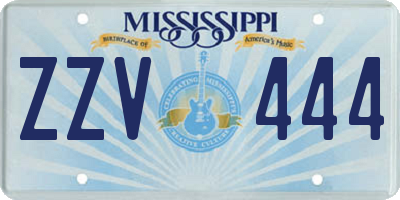 MS license plate ZZV444