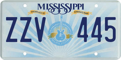 MS license plate ZZV445