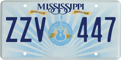 MS license plate ZZV447