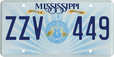 MS license plate ZZV449