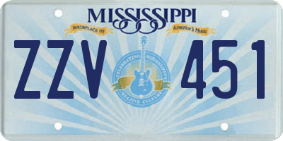 MS license plate ZZV451