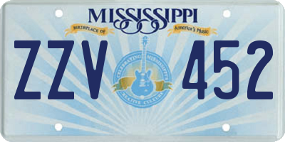 MS license plate ZZV452