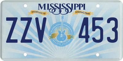 MS license plate ZZV453