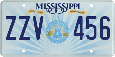 MS license plate ZZV456