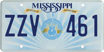 MS license plate ZZV461