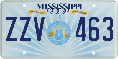 MS license plate ZZV463