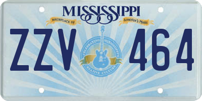 MS license plate ZZV464