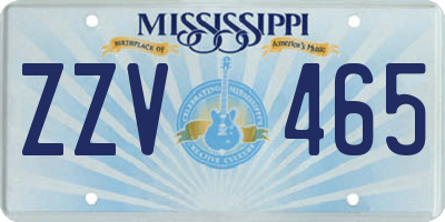 MS license plate ZZV465